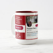 Volg Trump Twitter-Mok Tweekleurige Koffiemok (Voorkant links)