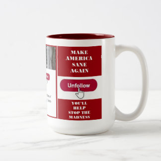 Volg Trump Twitter-Mok Tweekleurige Koffiemok