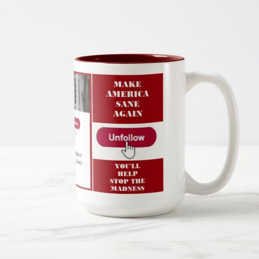 Volg Trump Twitter-Mok Tweekleurige Koffiemok (Rechts)