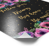 "Volg uw dromen die zij kennen", citaat Foto Afdruk (Hoek)