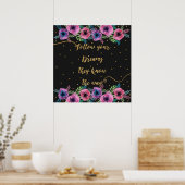 "Volg uw dromen die zij kennen", citaat Poster (Keuken)