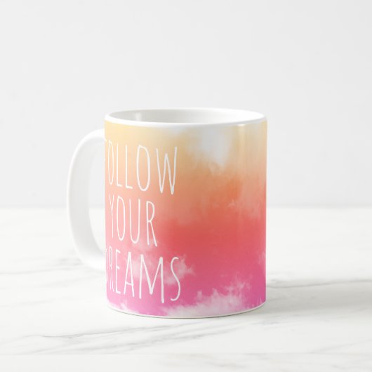 Volg uw dromen Inspirerend prijsopgave Mok (Voorkant links)