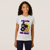 Volg uw dromen - zwarte kat Jack-O-Lantern T-shirt (Voorkant volledig)