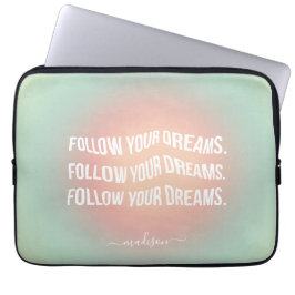 Volg uw droompasta Motivatie verloop Laptop Sleeve