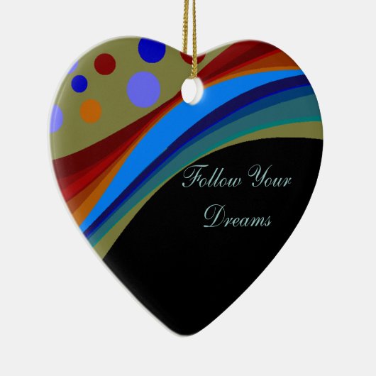 Volg uw droomregenbogen en cirkelvormgeving keramisch ornament (Rechts)