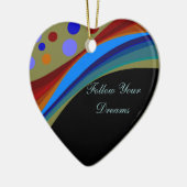 Volg uw droomregenbogen en cirkelvormgeving keramisch ornament (Links)