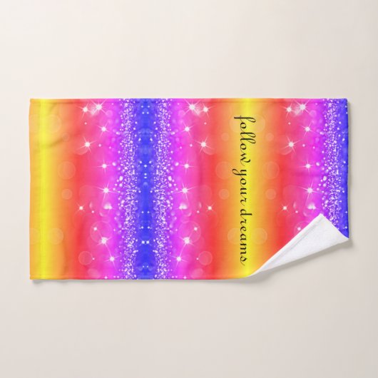 Volg uw droomregenboog met handdoekjes bad handdoek (Handdoek)