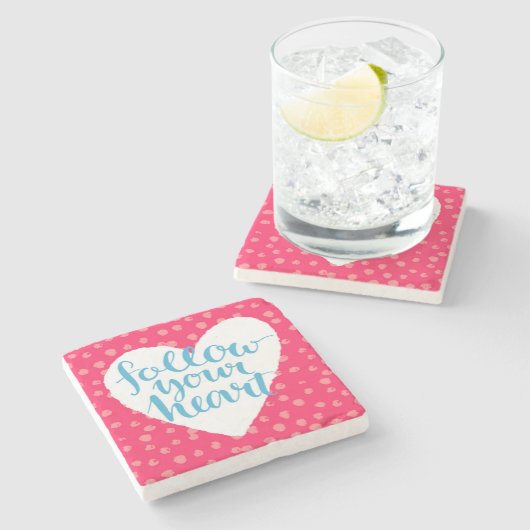 Volg uw hart 3 stenen onderzetter (Zijkant)