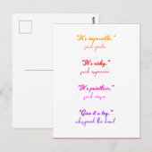 Volg uw hart briefkaart (Voorkant / Achterkant)