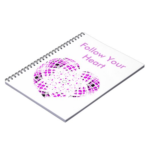 Volg uw hart, Notitieboek paars wit (Linkerzijde)