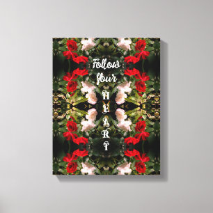 Volg uw hartRozen Abstract Inspirerend Canvas Afdruk