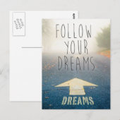 Volg Uw Inspirerend Briefkaart van Dromen (Voorkant / Achterkant)