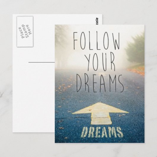 Volg Uw Inspirerend Briefkaart van Dromen (Voorkant / Achterkant)