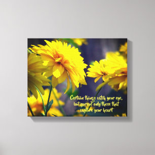 Volg uw Inspirerend prijsopgave voor hartbloemen Canvas Afdruk