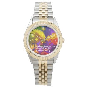 Volg uw Inspirerend prijsopgave voor hartbloemen Horloge
