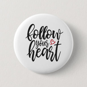 Volg uw offerte van de Valentijnse hartslag   Pin- Ronde Button 5,7 Cm
