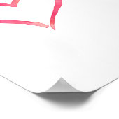 Volg uw Sjabloon van het hartritme roze Waterverf Poster (Hoek)