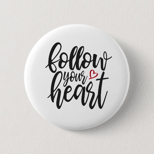 Volg uw Valentijnse offerte van het hart | Pin-But Ronde Button 5,7 Cm (Voorkant)