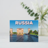 Volga Rivier Sluis Rybinsk, Rusland Briefkaart (Staand voorkant)