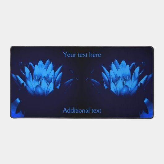 Volgblauw water Lily Lotus Flower Personalized Bureaumat (Voorkant)