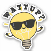 Volgd op Funny Electric Bulb Pun Sticker (Voorkant)