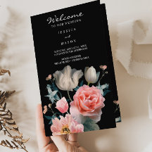 Volgde Romantic Floral Wedding Program Booklet