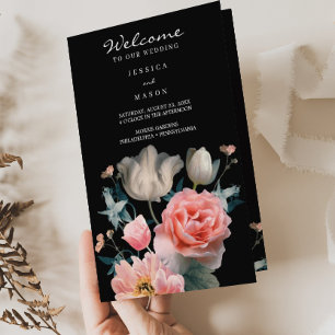 Volgde Romantic Floral Wedding Program Booklet Flyer