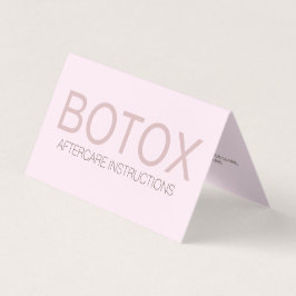 Volgde roze Botox Filler Aftercare Card Visitekaartje