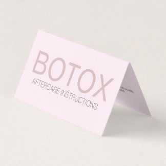 Volgde roze Botox Filler Aftercare Card Visitekaartje