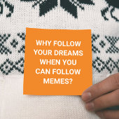 Volgen Memes, niet dromen - grappig Briefkaart