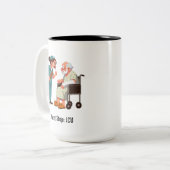 Volgend artikelOudere patiënt ontmoet vleermuisdra Tweekleurige Koffiemok (Voorkant links)