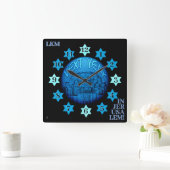 Volgend jaar in Jeruzalem Monogrammed Clock Vierkante Klok (Huis)