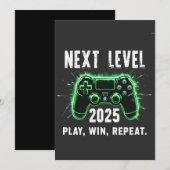 Volgend Niveau 2025 Spelen Winnen Herhalen Grappig Bedankkaart (Voorkant / Achterkant)