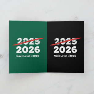 Volgend Niveau 2026   Grappige Afscheid 2025 Nieuw Feestdagen Kaart