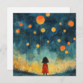 Volgend op de Glow Wishes: Take Flight Notecard Feestdagenkaart (Voorkant / Achterkant)