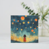 Volgend op de Glow Wishes: Take Flight Notecard Feestdagenkaart (Staand voorkant)