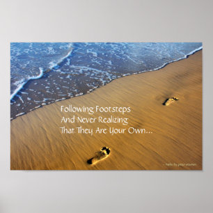 Volgend voetstappen Modern Haiku Poster
