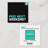 Volgend weekend vrij? vierkante visitekaartje (Voorkant / Achterkant)