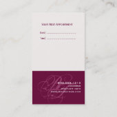 Volgende Afspraakkaarten, monogram visitekaartjes Afsprakenkaartje (Achterkant)