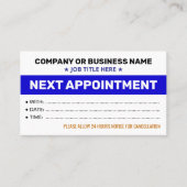 Volgende Afspraakkaarten (Professionele herinnerin Afsprakenkaartje (Voorkant)