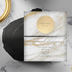 Volgende Benoeming Circle Kraft Gold Grey Marble Afsprakenkaartje