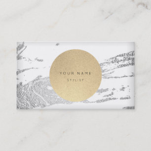 Volgende Benoeming Circle Kraft Silver Grey Marble Afsprakenkaartje