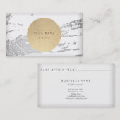 Volgende Benoeming Circle Kraft Silver Grey Marble Afsprakenkaartje (Voorkant / Achterkant)
