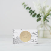 Volgende Benoeming Circle Kraft Silver Grey Marble Afsprakenkaartje (Staand voorkant)