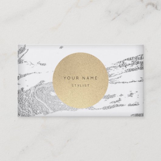 Volgende Benoeming Circle Kraft Silver Grey Marble Afsprakenkaartje (Voorkant)