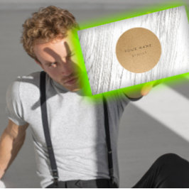 Volgende benoeming Circle Kraft Silver White Wood Afsprakenkaartje