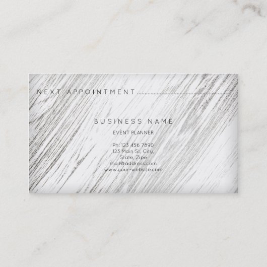 Volgende benoeming Circle Kraft Silver White Wood Afsprakenkaartje (Achterkant)