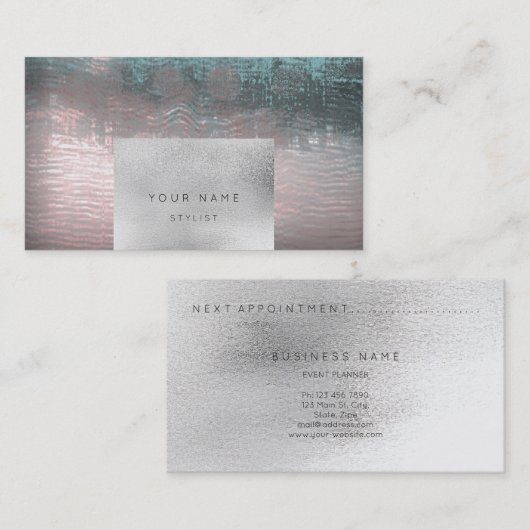 Volgende Benoeming Roos Gold Abstract Ocean Painti Afsprakenkaartje (Voorkant / Achterkant)