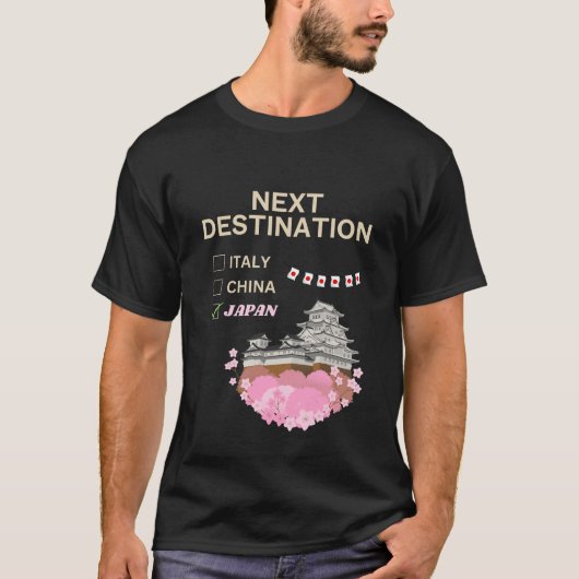 Volgende bestemming: Japan Cherry Blossoms T-shirt (Voorkant)