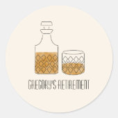 Volgende Celebration Whiskey Wishes Pensioenfeest Ronde Sticker (Voorkant)